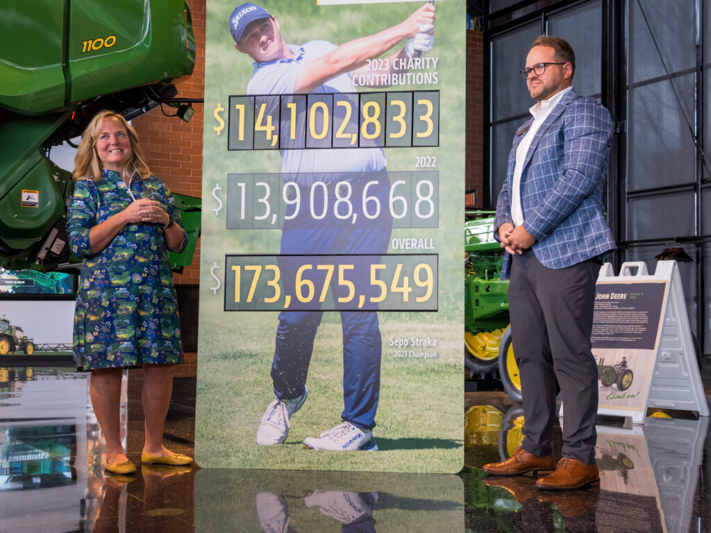 Tournament official unveil the 2023 Birdies for Charity results.